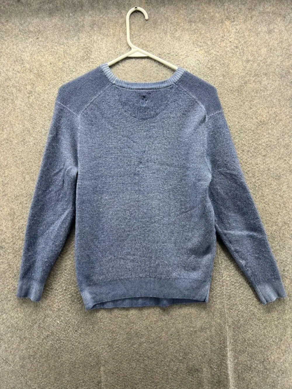 Johnnie-O Sweater Men Medium Blue Crew Neck Merino Wool Knit Pullover Casual